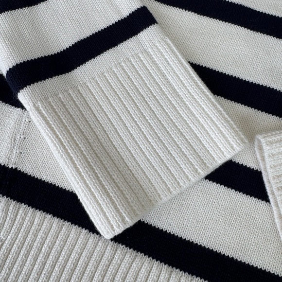 GAP Navy Blue & White Striped Turtleneck Chunky Sweater Nautical SZ L - Picture 5 of 10